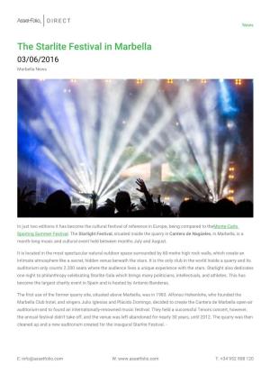 The Starlite Festival in Marbella | Assetfolio News