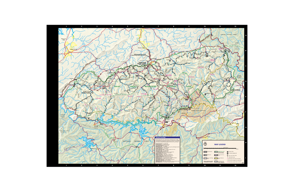 Great Smoky Mountains National Park Map Legend