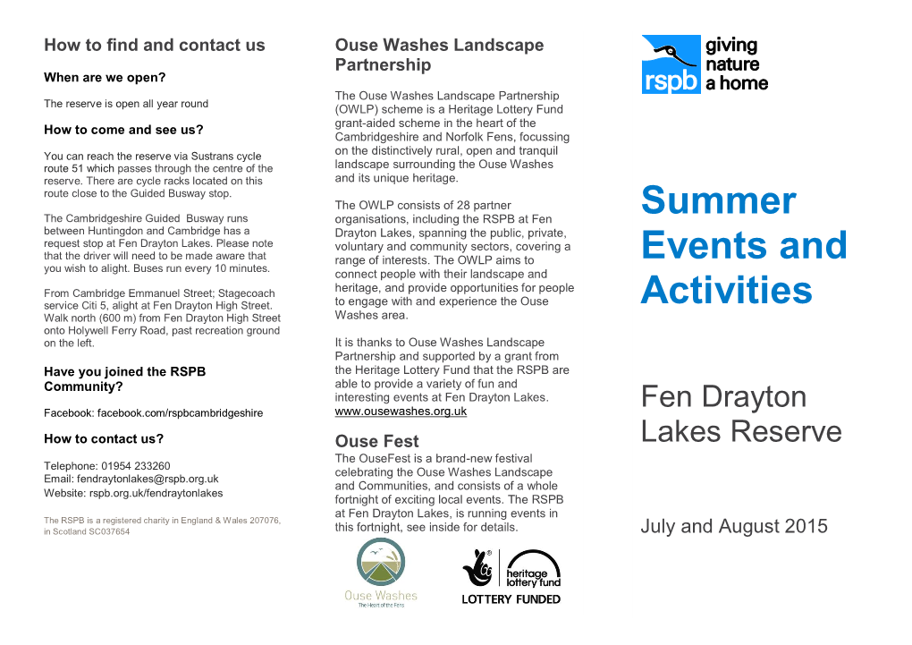 Summer Events and Activities