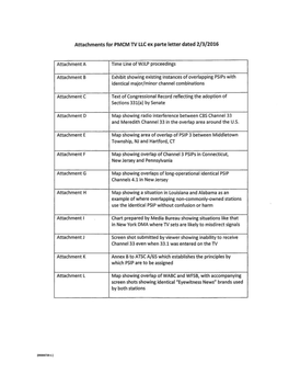 Attachments for PMCM TV LLC Ex Parte Letter Dated 2/3/2016