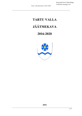 Tartu Valla Jäätmekava 2016-2020