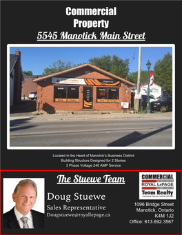 Commercial Property 5545 Manotick Main Street the Stuewe Team Doug Stuewe