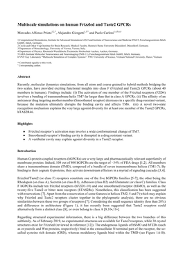 Multiscale Simulations on Human Frizzled and Taste2 Gpcrs