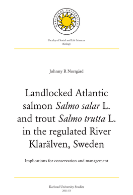 Landlocked Atlantic Salmon Salmo Salar L