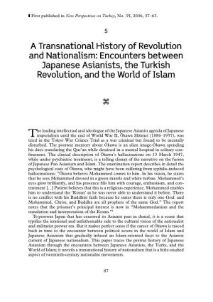 Encounters Between Japanese Asianists, the Turkish Revolution, and the World of Islam
