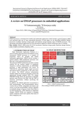 A Review on OMAP Processors in Embedded Applications