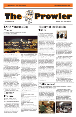TAHS Veterans Day Concert History of the Halls in TAHS Chili Contest