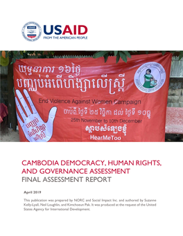 Cambodia Democracy, Human Rights, and Governance Assessment Final Assessment Report