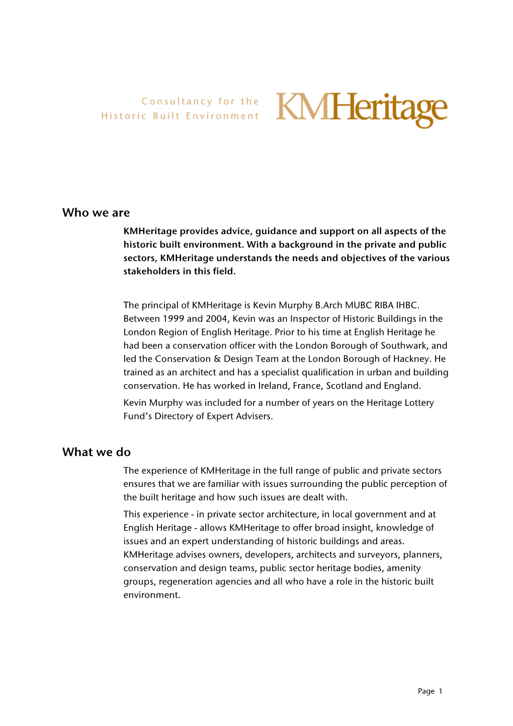 Kmheritage Practice Profile