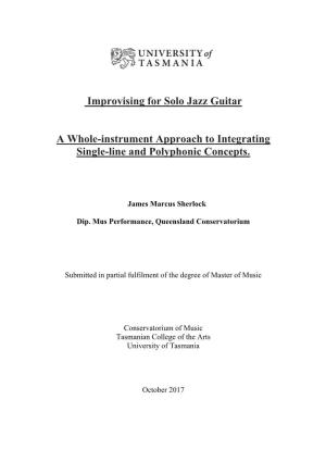 Improvising for Solo Jazz Guitar a Whole-Instrument Approach To