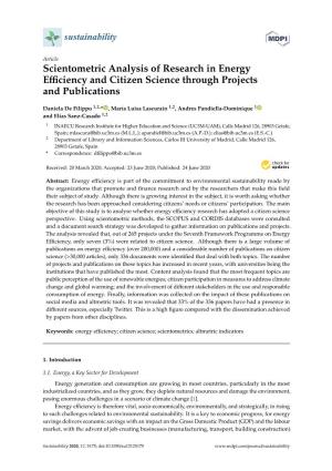 Scientometric Analysis of Research in Energy Efficiency and Citizen