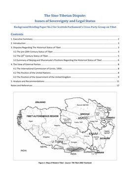 The Sino-Tibetan Dispute: Issues of Sovereignty and Legal Status