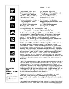 Coalition for Recreational Trails (CRT) Has Prepared the Enclosed Paper That Provides Additional Background, As Well As Some Recommended Modifications to the RTP