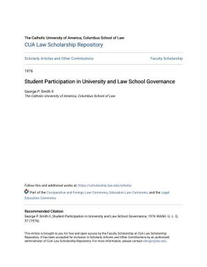 Student Participation in University and Law School Governance