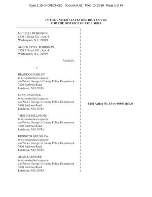 Case 1:15-Cv-00803-KBJ Document 62 Filed 10/13/16 Page 1 of 67