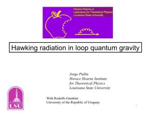 Hawking Radiation in Loop Quantum Gravity