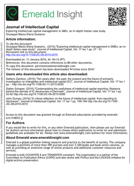 Exploring Intellectual Capital Management in Smes