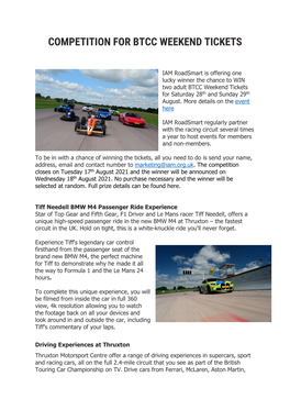 Competition for Btcc Weekend Tickets