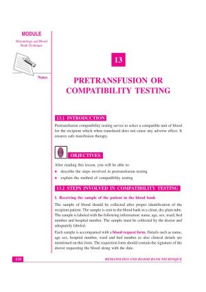 Lesson-13 Pretransfusion Testing & Compatibility Testing