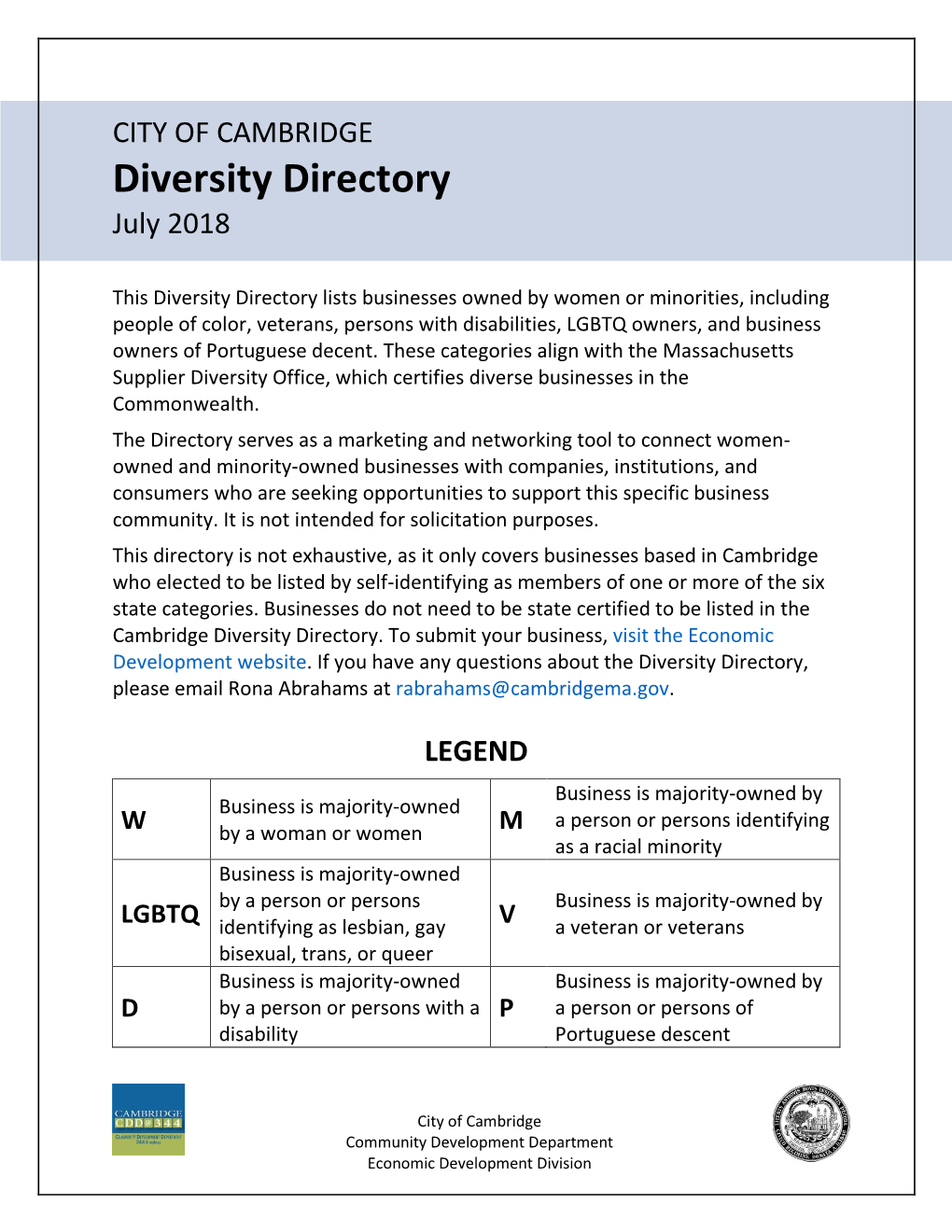 Diversity Directory July 2018