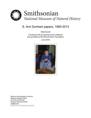 S. Ann Dunham Papers, 1965-2013