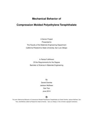 Mechanical Behavior of Compression Molded Polyethylene Terephthalate