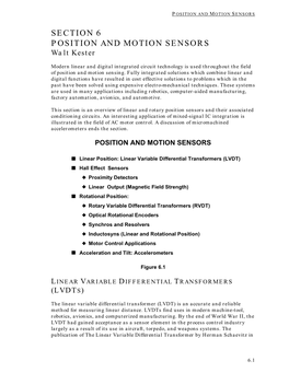 SECTION 6 POSITION and MOTION SENSORS Walt Kester