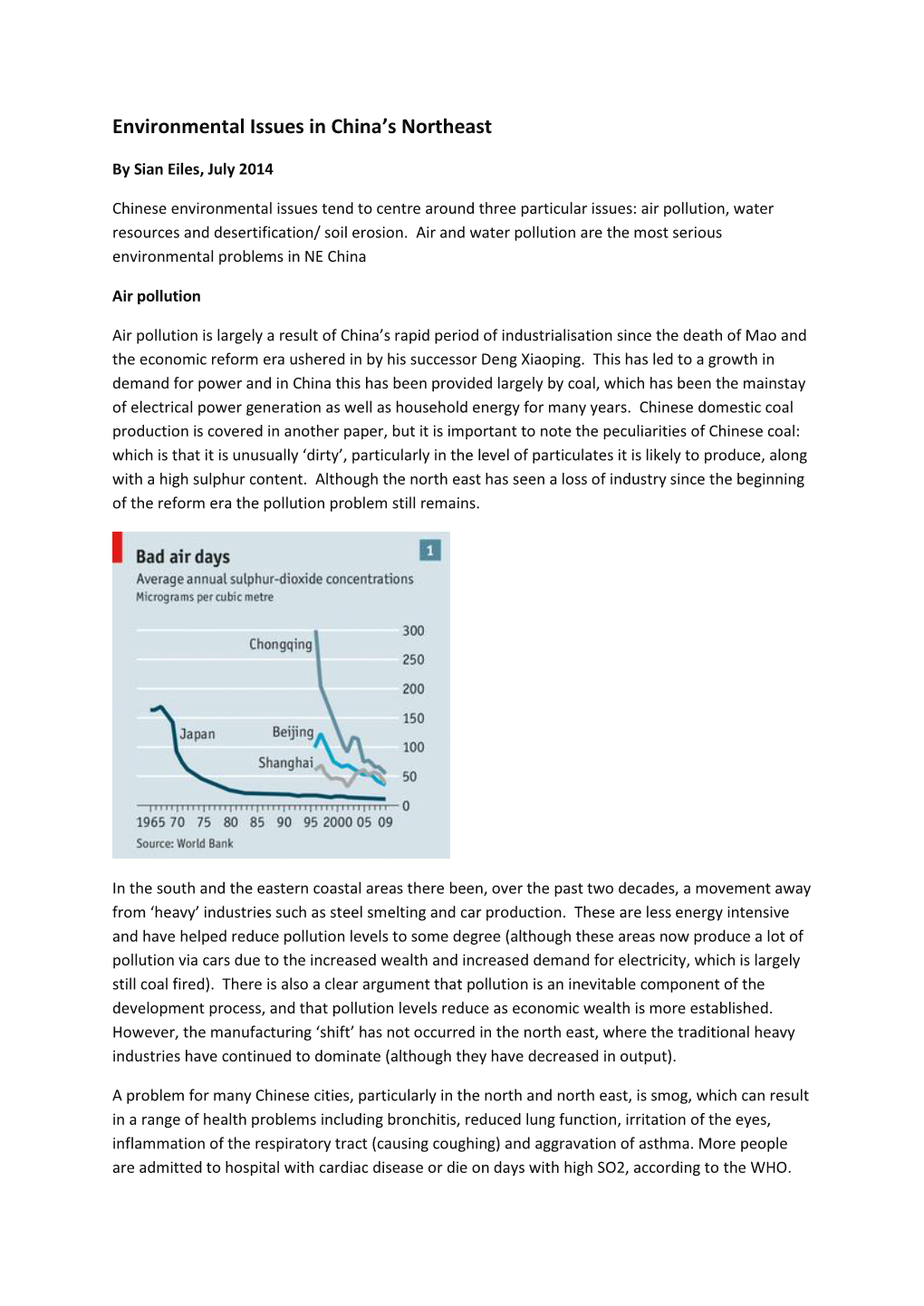 Environmental Issues in China's Northeast