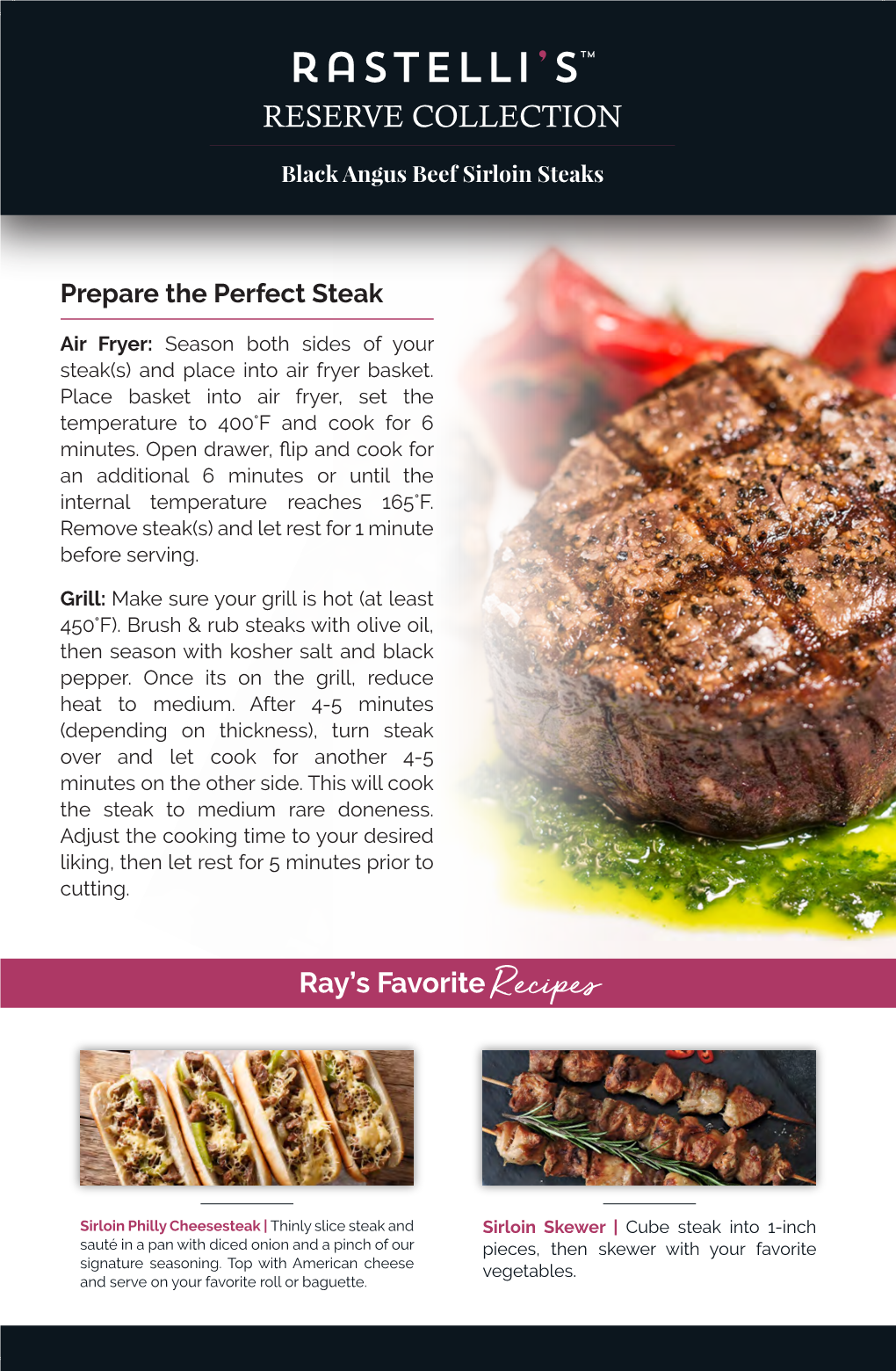 Reserve Sirloin Steak TSV Insert