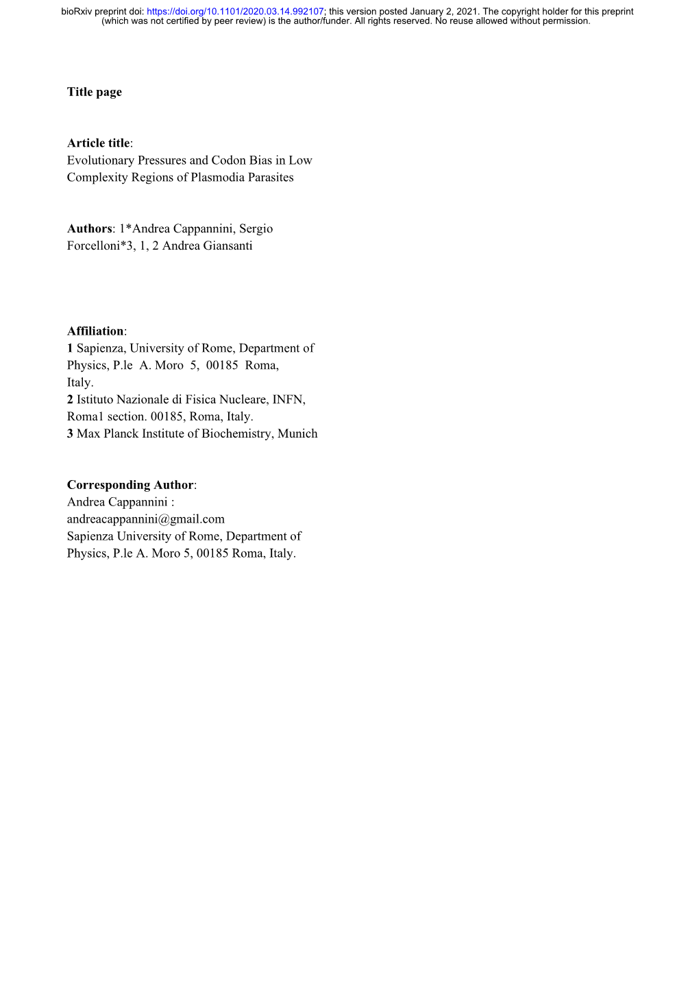 Adaptive and Conservative Protein Assets in Plasmodia. Two