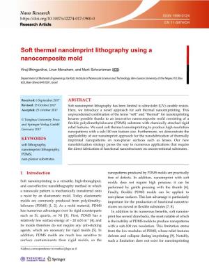 Soft Thermal Nanoimprint Lithography Using a Nanocomposite Mold