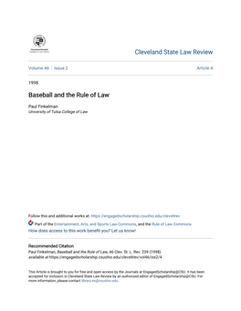 Baseball and the Rule of Law