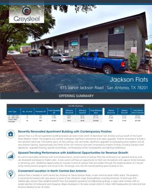 Jackson Flats 615 Vance Jackson Road | San Antonio, TX 78201