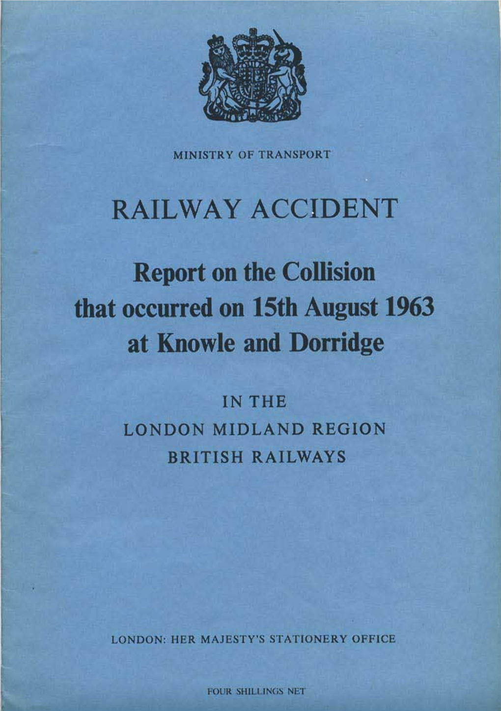 Collision. Knowle and Dorridge. 1963-08-15