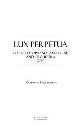 For Solo Soprano Saxophone for Solo Soprano Saxophone and Orchestra and Orchestra (2011)