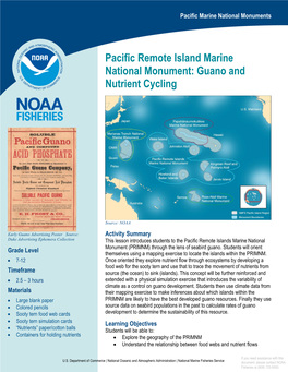 Pacific Remote Islands Marine National Grade Level Monument (PRIMNM) Through the Lens of Seabird Guano
