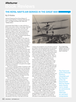 Book Reviews the ROYAL NAVY’S AIR SERVICE in the GREAT WAR by D Hobbs
