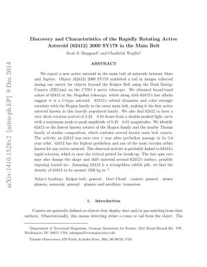 Discovery and Characteristics of the Rapidly Rotating Active Asteroid