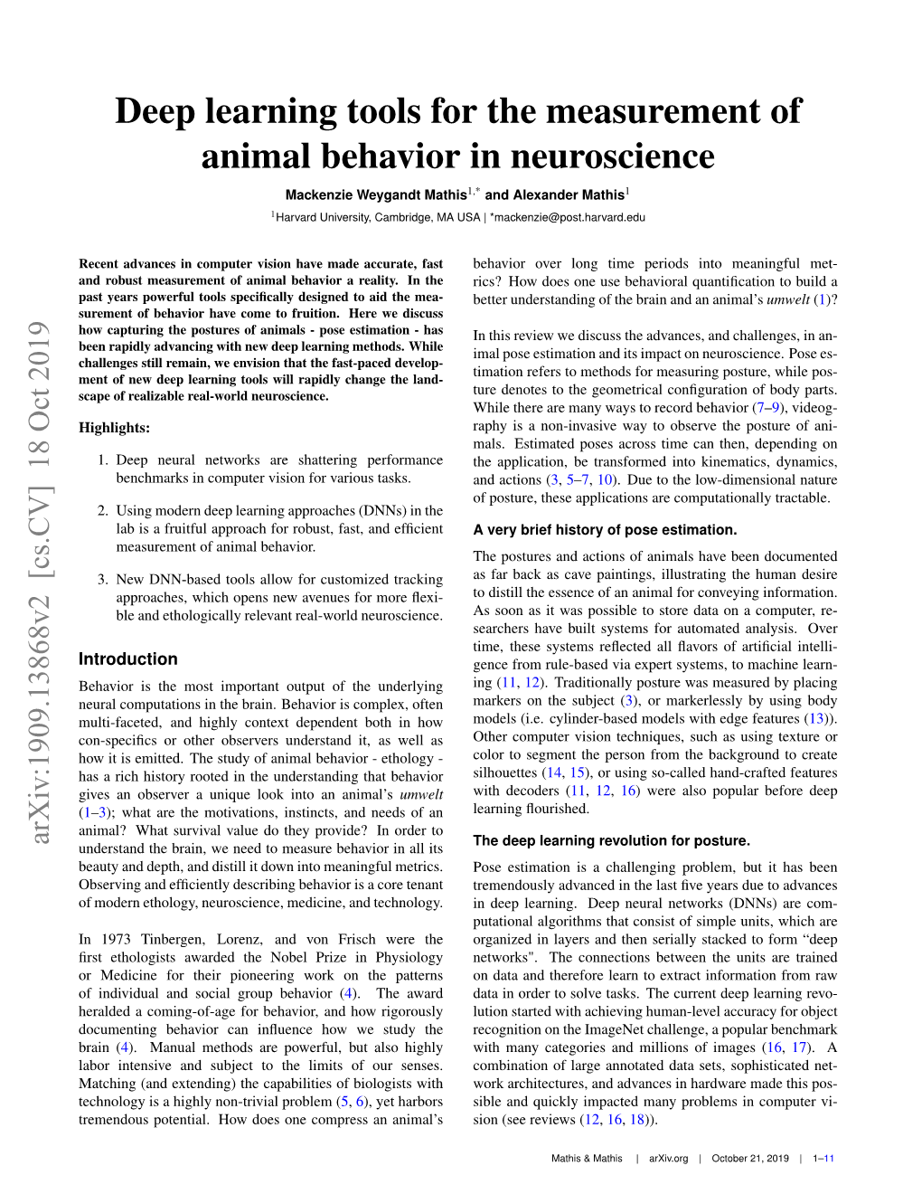 Deep Learning Tools for the Measurement of Animal Behavior In