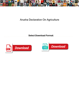 Arusha Declaration on Agriculture