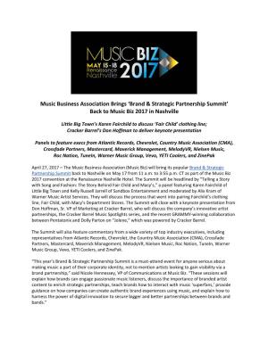 Music Business Association Brings 'Brand & Strategic Partnership