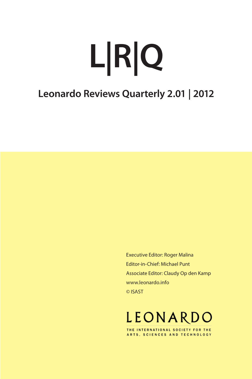 Leonardo Reviews Quarterly 2.01 | 2012