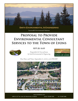 Proposal to Provide Environmental Consultant Services to the Town of Lyons