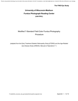 Fluorescein Angiography Photography Protocol