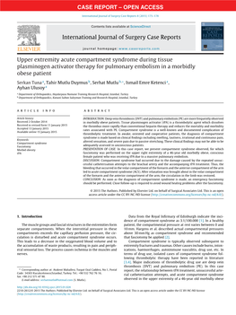 Upper Extremity Acute Compartment Syndrome During Tissue Plasminogen Activator Therapy for Pulmonary Embolism in a Morbidly Obese Patient