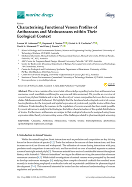 Characterising Functional Venom Profiles of Anthozoans and Medusozoans Within Their Ecological Context