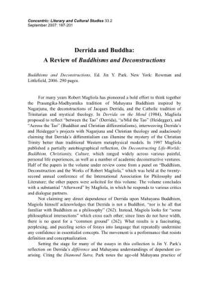 Derrida and Buddha: a Review of Buddhisms and Deconstructions