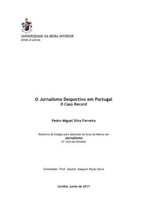 O Jornalismo Desportivo Em Portugal O Caso Record