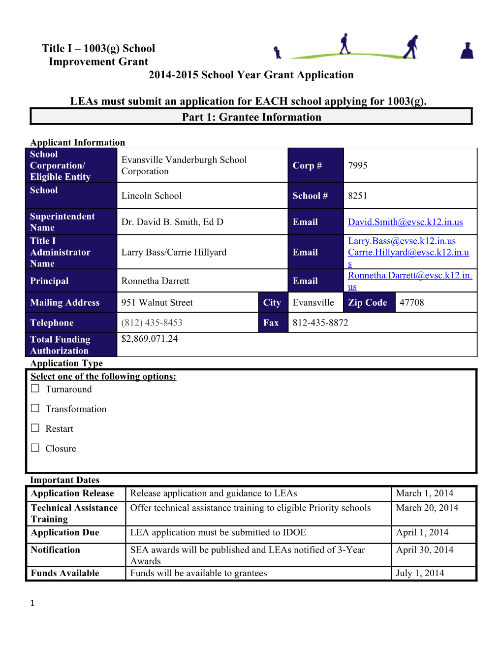 2014-2015 School Year Grant Application s1