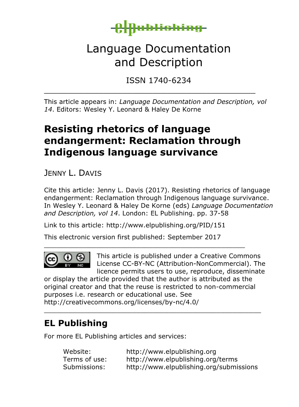 Resisting Rhetorics of Language Endangerment: Reclamation Through Indigenous Language Survivance